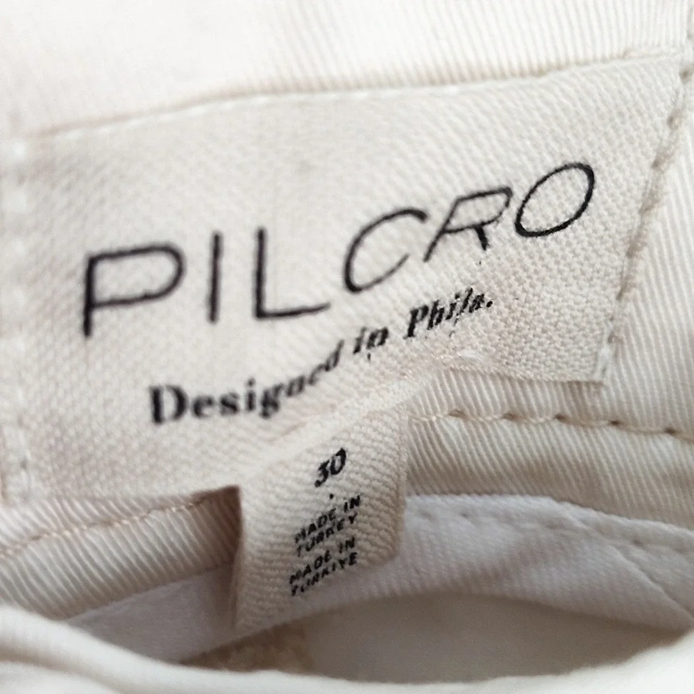 New Pilcro Barrel Pants 30 Patchwork Chino Ivory Relaxed Cotton Anthropologie